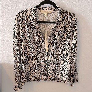 saltwater LUXE Black and White Animal Print Women's Top